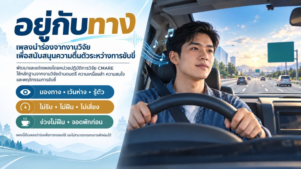 “อยู่กับทาง” เพลงนำร่องจากงานวิจัย เพื่อสนับสนุนความตื่นตัวระหว่างการขับขี่ 